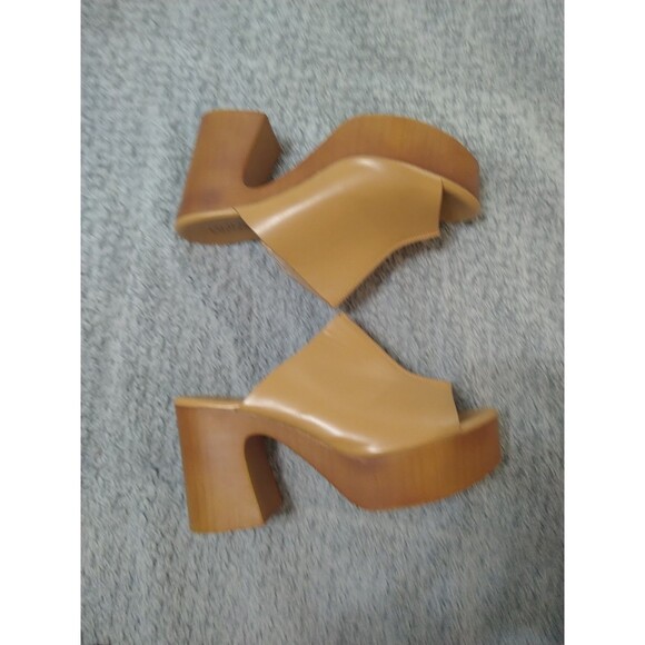 Journee Collection Block Platform Healed Open Toe heels Y2K Boho 8.5 Camel - Picture 2 of 9